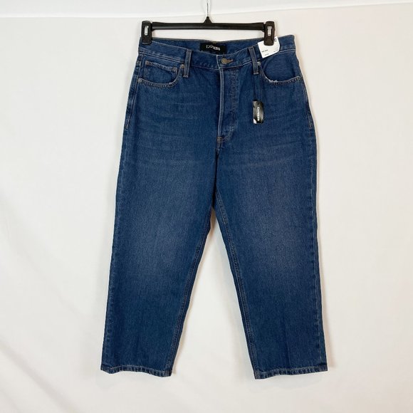 Express Jeans 12 Blue Denim Dad Jean Button Fly EXP28 - Picture 1 of 9